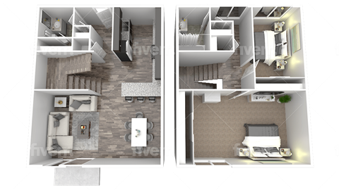 Floor plan for 2 beds, 1.5 baths, 1270 sqft